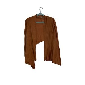Moth Anthropologie Brand Wool Linen Blend Knit Open Cardigan Orange XS